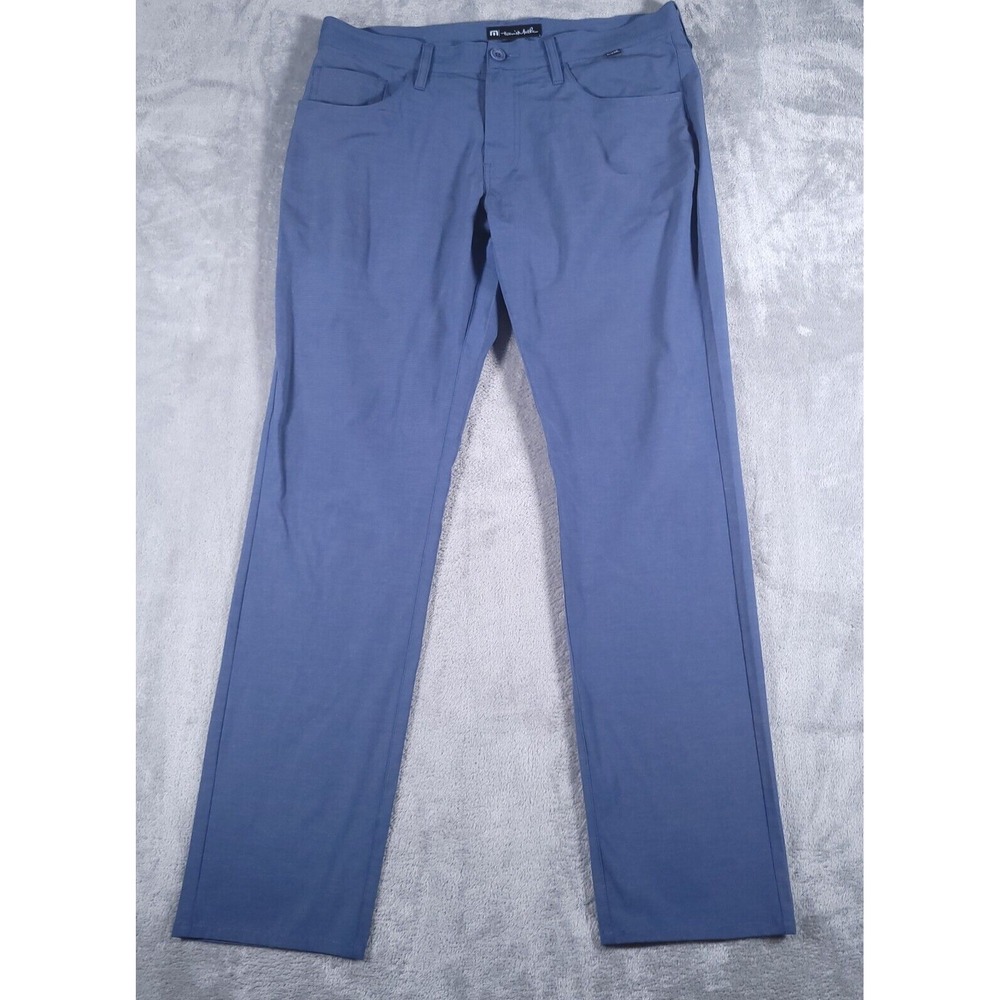 Travis Mathew Pants Mens 34 x 33 Blue Performance Golf‎ Lightweight Slacks Flaw